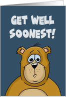 Get Well With Cartoon Bear Get Well Soonest I Miss You card