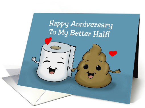 Humorous Anniversary For Spouse With Cartoon Toilet Paper... (1678138)