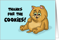 Thank You Card For The Cookies With A Full And Satisfied Cat card