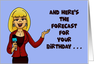 Birthday Adult Cartoon Woman Here’s The Forecast For Your Birthday Alcohol card