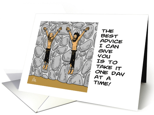 Blank Card With Two Prisoners In A Dungeon One Day At A Time card