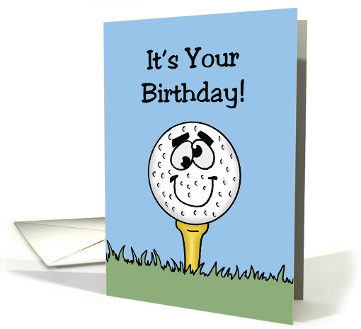 Humorous Birthday With Cartoon Golf Ball It's Time To ParTee card