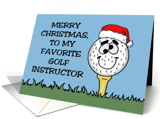 Humorous Golf Instructor Christmas Cartoon Golf Ball With... (1683216)