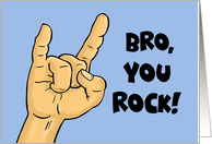 Birthday Card For Brother With Concert Hand Gesture Bro You Rock card