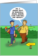 Humorous Blank Card Golf Is Basically Swing Swear Look For Ball card