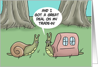 Funny Congratulations On Your New Home Card With Cartoon Snails card