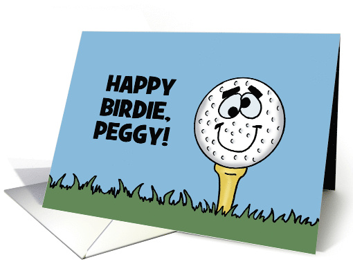 Humorous Custom Birthday With Cartoon Golf Ball Happy Birdie card