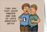 Humorous Friend Birthday With Cartoon Men One Of The Greatest card
