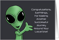 Wedding Anniversary With Alien Congratulations For Making A Successful Journey card