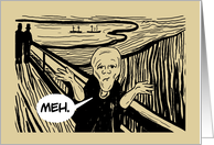 Blank Card With Cartoon Parody Of The Scream By Edvard Munch card