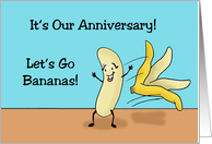 Spouse Anniversary With Cartoon Banana It’s Your Birthday Go Bananas card