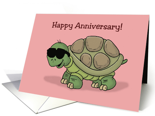 Humorous Anniversary With Turtle To A Turtally Awesome Couple card