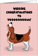 Humorous Wedding Congratulations With Cartoon Beagle card