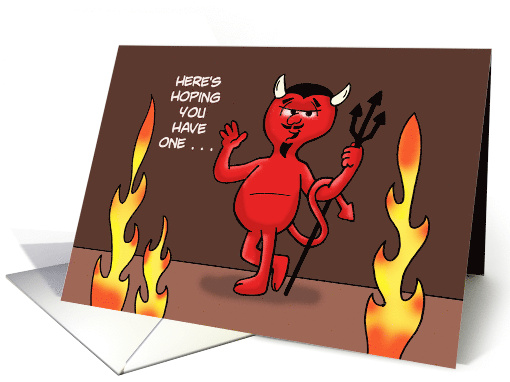 Humorous Birthday With Cartoon Devil One Helluva Birthday card