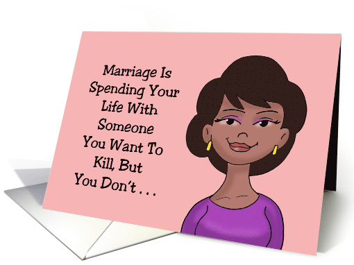 Anniversary With Black Cartoon Woman Spending Your Life card (1688408)