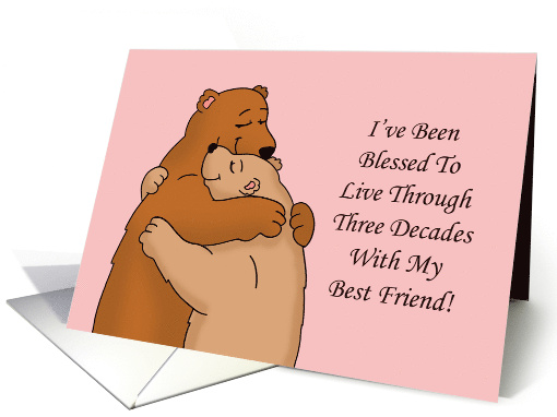 30th Anniversary For Spouse With Cartoon Bears Hugging card (1688418)