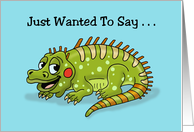 Humorous Birthday With Cartoon Iguana Iguana Wish You Happy Birthday card