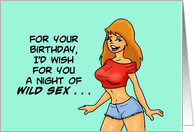 Getting Older Adult Birthday I’d Wish For You A Night Of Wild Sex card