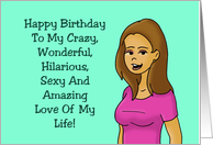 Humorous Birthday For Partner To My Crazy Wonderful Pain In The Ass card