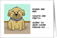 Get Well With Cartoon Dog Roses Are Red Violets Are Pretty card