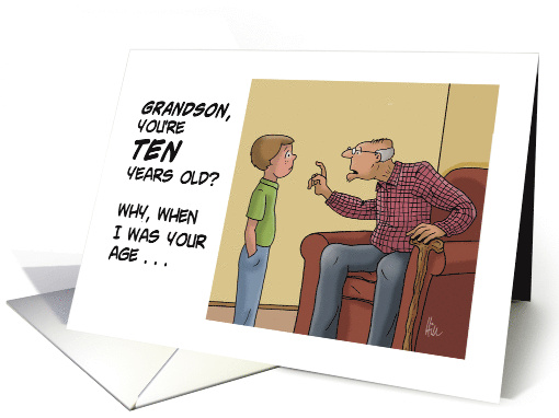 From Grandpa Grandson's 10th Birthday With Cartoon Old... (1691448)