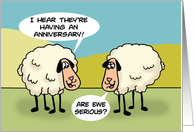 Humorous Anniversary Card For Couple With Sheep Are Ewe Serious card