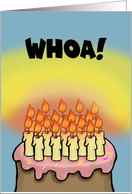 Humorous Birthday With Birthday Cake Blazing With Many Candles card