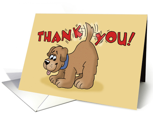 Blank Thank You With Cartoon Dog Wagging Its Tail... (1694202)