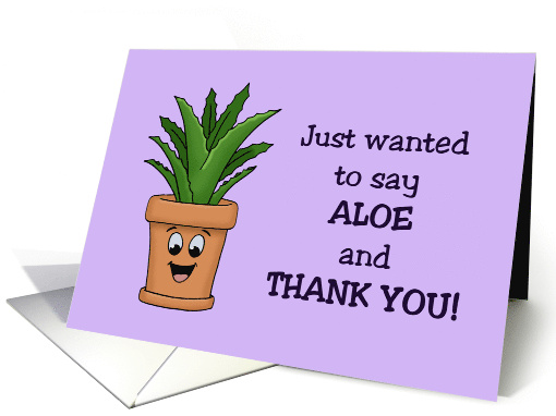 Blank Thank You With Succulent Just Wanted To Say Aloe And Thanks card