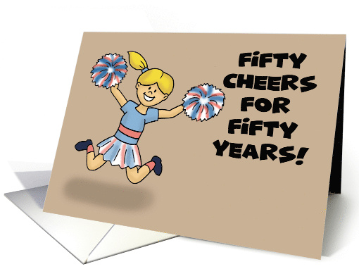 50th Birthday With Cartoon Cheerleader Fifty Cheers For... (1694618)