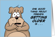 Humorous Friend Birthday One Good Thing About Friends Getting Older card
