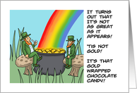 Humorous St. Patrick’s Day With Leprechauns It’s Gold Wrapped Candy card