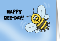 Cute Birthday With Cartoon Bee Happy Bee Day card