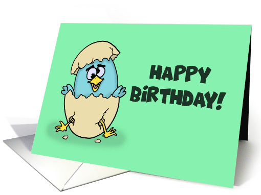 Humorous Birthday Anniversary Of Getting Hatched With Cartoon Egg card