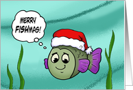 Humorous Christmas With Cartoon Fish Merry Fishmas card