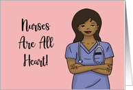 Nurses Day With African American Nurse In Scrubs Nurses Are All Heart card