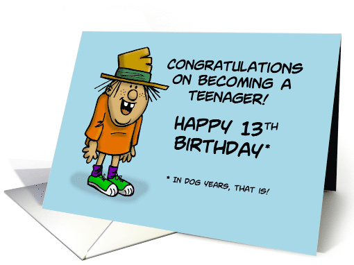 Humorous 91st Birthday Congratulations On Becoming A Teenager card