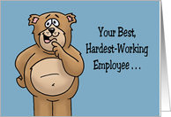 Humorous Boss Birthday With Cartoon Bear Your Best Hardest Working card