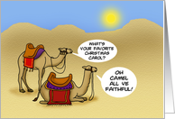 Humorous Christmas With Cartoon Camels Favorite Christmas Carol card