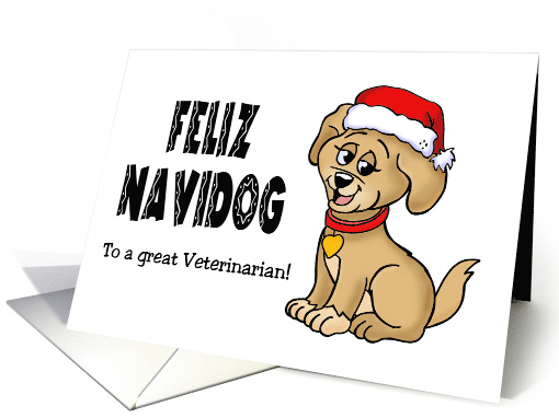 Cute Christmas For Veterinarian With Dog In Santa Hat... (1707448)