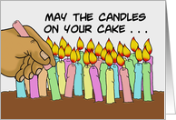 Humorous Birthday With Cartoon May The Candles On Your Cake card