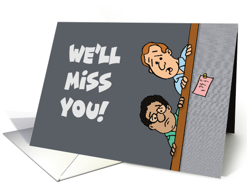 New Job Congratulations With Two Cartoon Men Looking Into... (1712378)