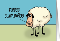 Birthday With Cartoon Sheep Fleece Cumpleanos In Spanish card