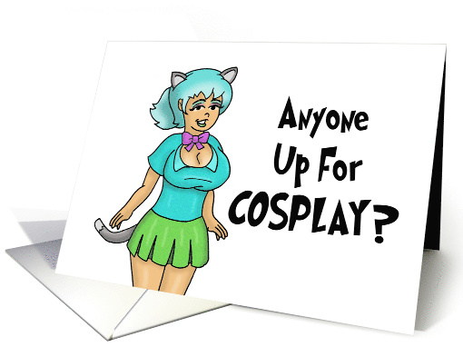 Cosplay Party Invitation With Female Cosplay Character card (1716730)