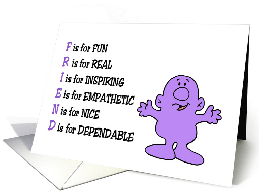 Humorous Friendship With Friend Spelled Out In Acronyms card (1718672)