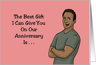 Spouse Anniversary With Cartoon Black Man Best Gift I Can Give You Is card