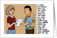 Humorous Congratulations On New Baby With Cartoon About Jobs card