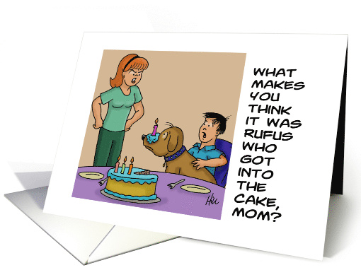 Humorous Blank Card With Cartoon Dog With Frosting On Its Nose card