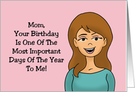 Humorous Mother Birthday The Most Important Day Of The Year To Me card