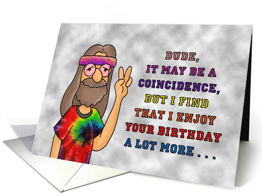 Adult Birthday Cartoon Hippie I Enjoy It More Now... (1726284)